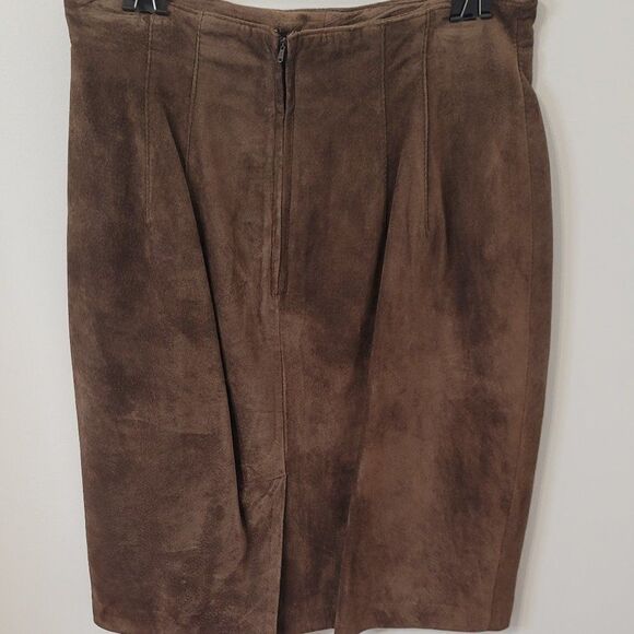 Evan Davies Brown Leather Skirt - Picture 2 of 5